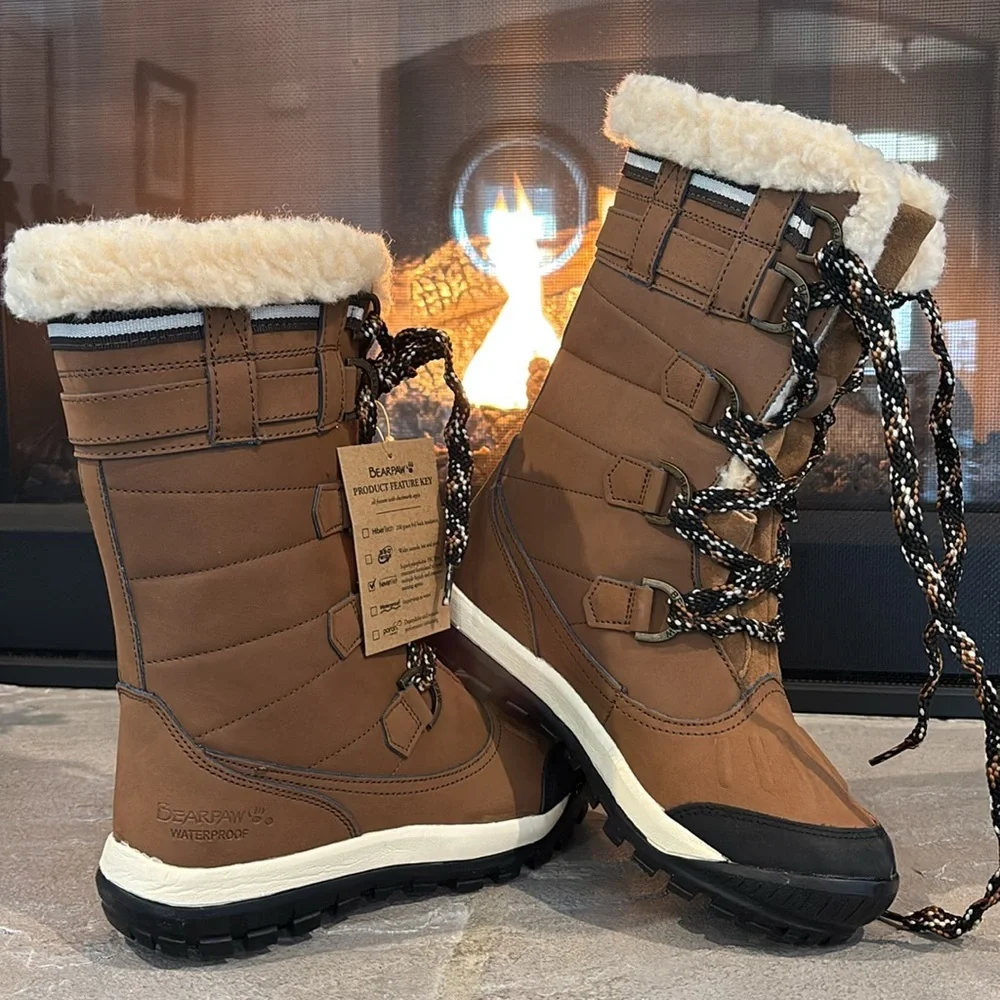 Bearpaw Desdemona NeverWet,wool blend lining,sheepskin footbed,EVA midsole boots